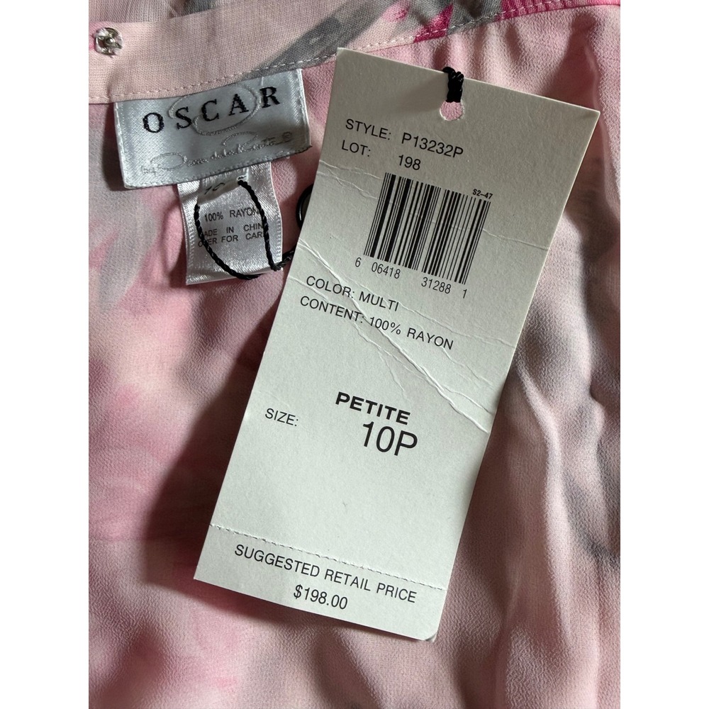 Oscar de la Renta Pink Floral Rayon Maxi Skirt Petite 10P P13232P NEW - Picture 6 of 7
